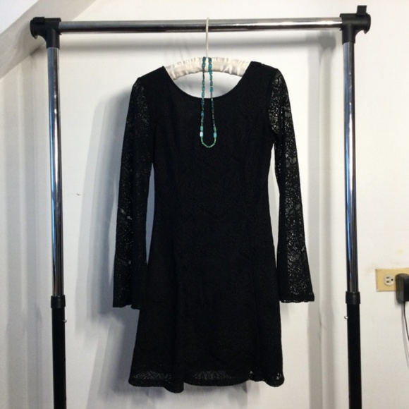Xhilaration Black Lace  Overlay Dress EUC - Picture 6 of 13